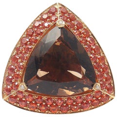 Mauboussin Large Topaz Amethyst Citrine Gold Triangle Ring