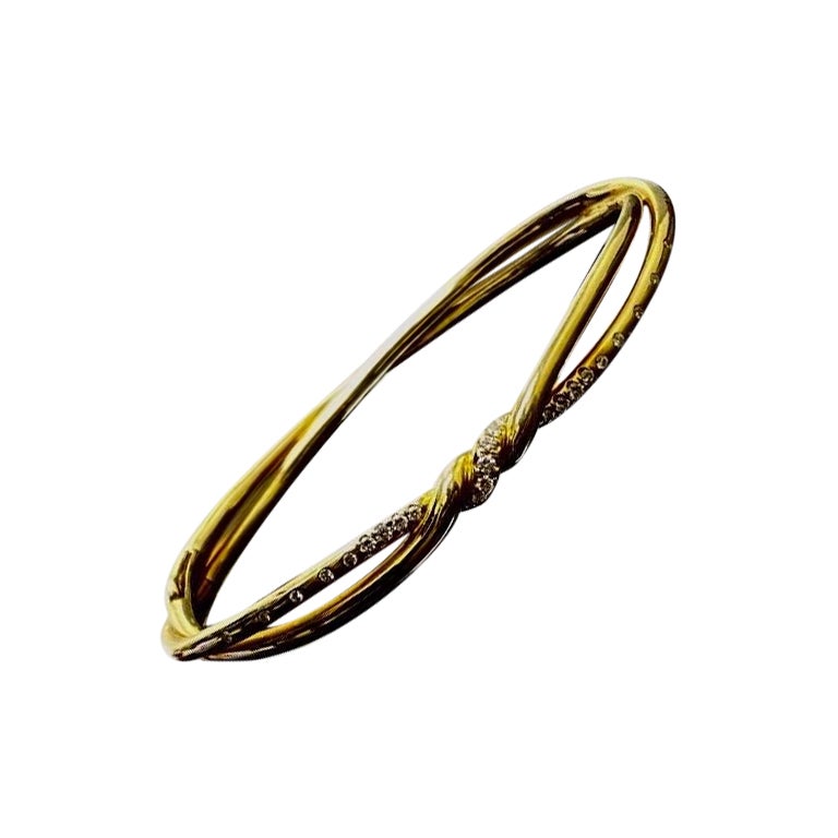 18K Yellow Gold Continuance Center Twist David Yurman Bracelet For Sale