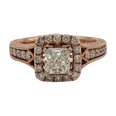 IGI White Diamond Radiant Engagement Ring in 14K Rose Gold