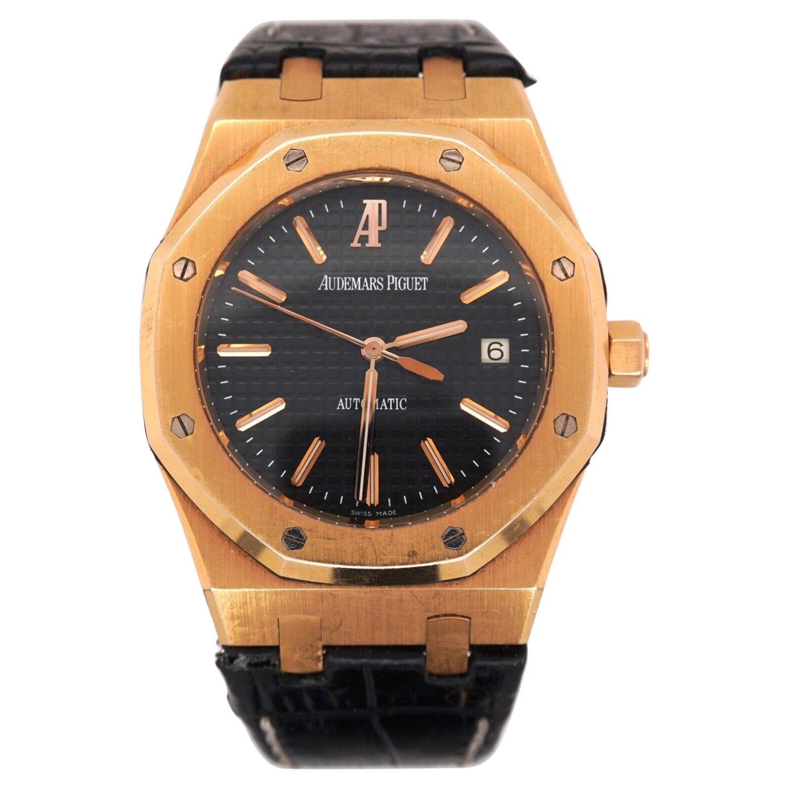 Audemars Piguet Royal Oak 18K Rose Gold "JUMBO" 39mm Black Dial Watch 15300OR