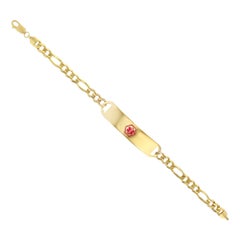 Medical Alert Figaro Chain Bracelet 14k Yellow Gold
