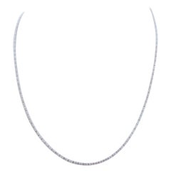 Diamonds, 18 Karat White Gold Tennis Necklace.