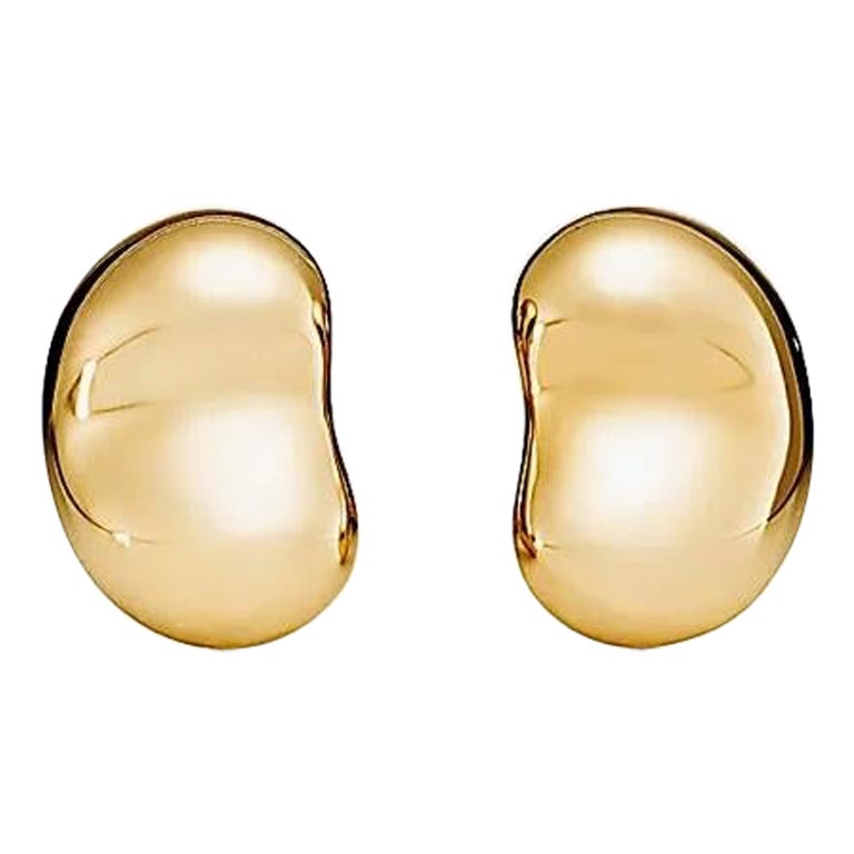 Tiffany & Co. Elsa Peretti Bean Design Earrings in 18k Yellow Gold, 11 mm
