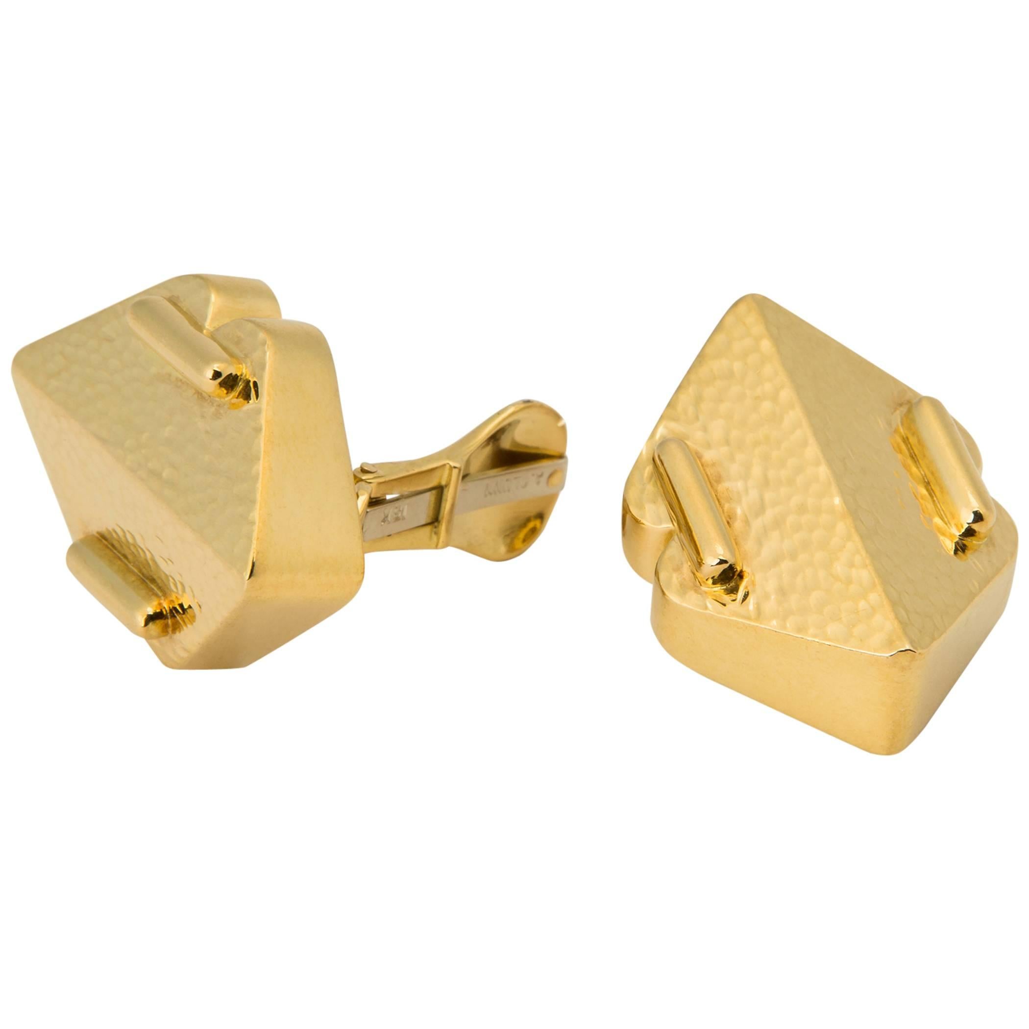 Andrew Clunn Geometric Gold Earrings