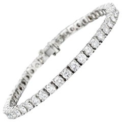 Bracelet tennis en or blanc 18 carats et diamants naturels 8,60 carats F/G VS