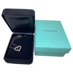 Used Tiffany & Co White Platinum 950 Heart Diamond Necklace 
