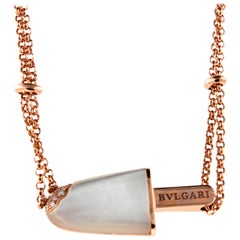 Bvlgari Bulgari Gelati Gelato Diamond White Mother of Pearl 18K R Gold Necklace