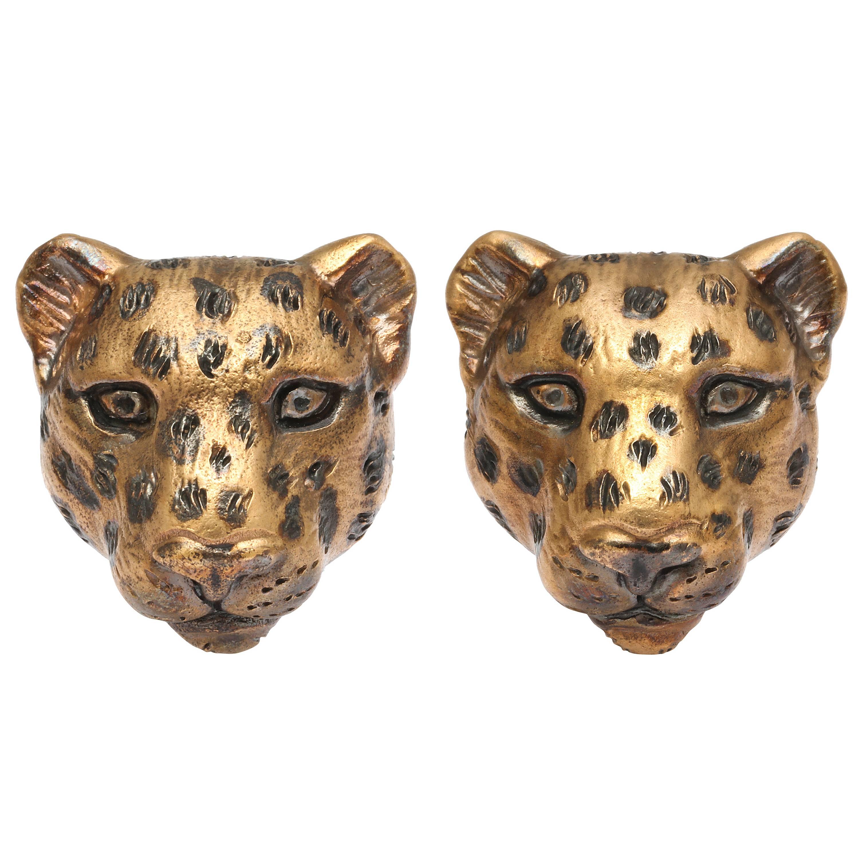 Michael Kanners Unique Bronze Leopard Cufflinks