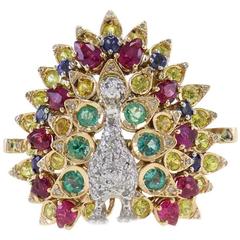 Luise Gemstone Gold Peacock Ring 8