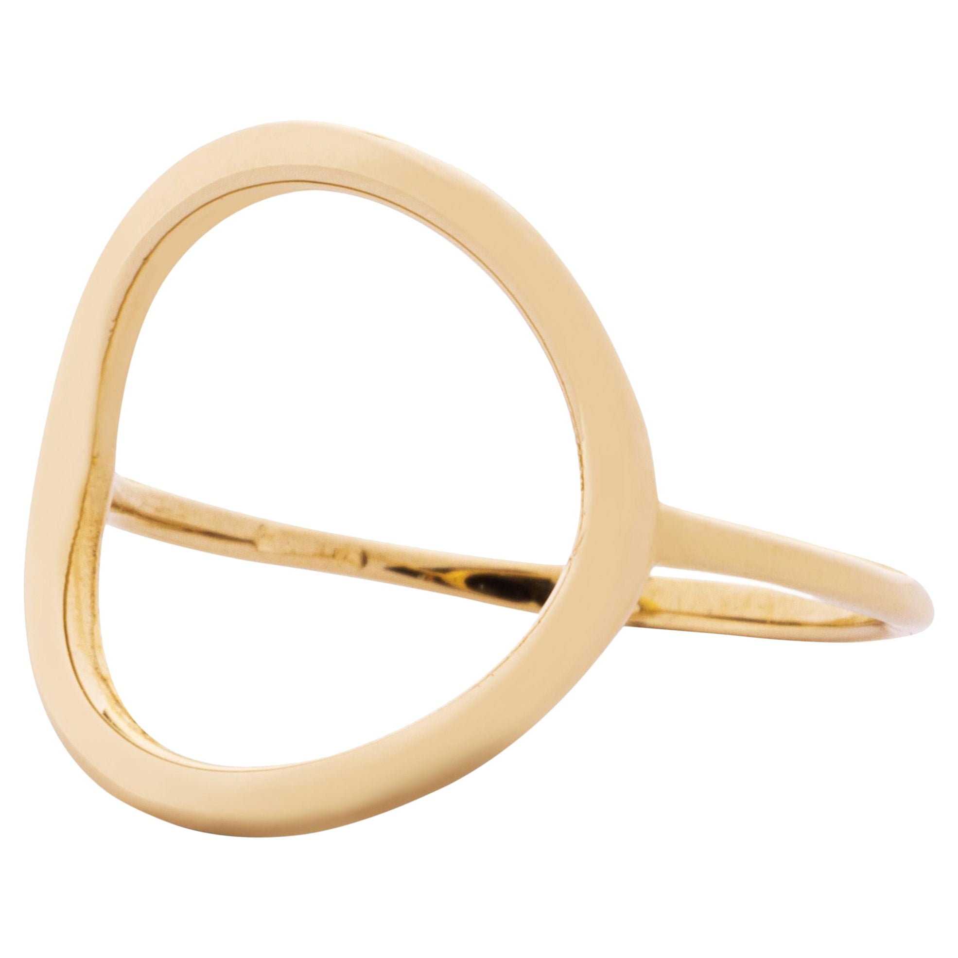 Alex Jona 18 Karat Yellow Gold Small Open Circle Hoop Ring For Sale