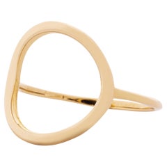 Alex Jona 18 Karat Yellow Gold Small Open Circle Hoop Ring