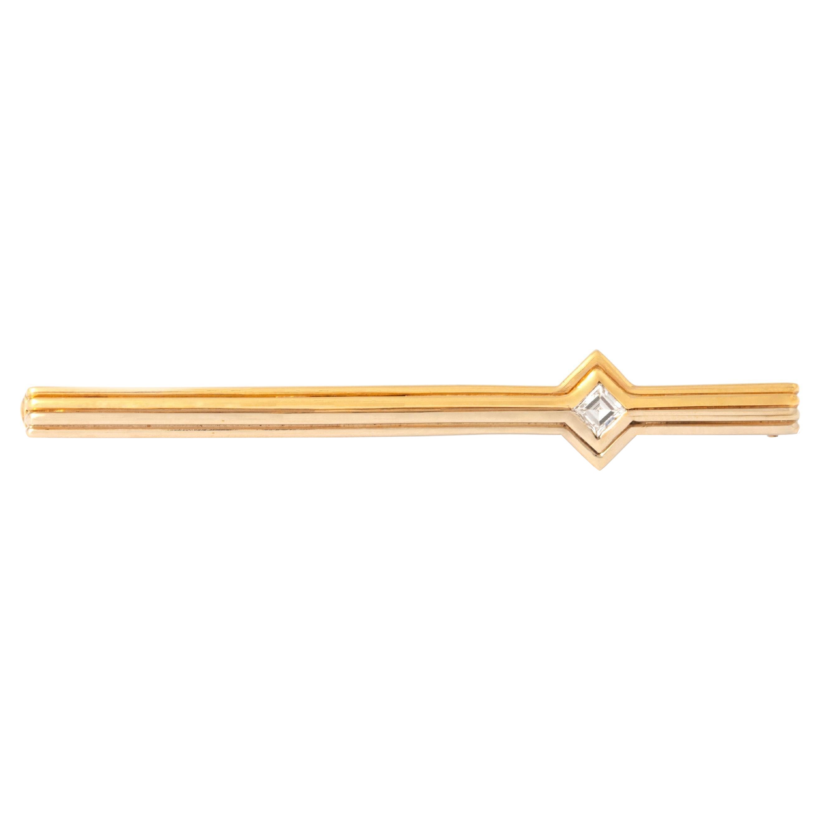 Diamond White and Yellow Gold 18K Brooch