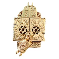 Torah Jewish Pendant - 14K Yellow Gold