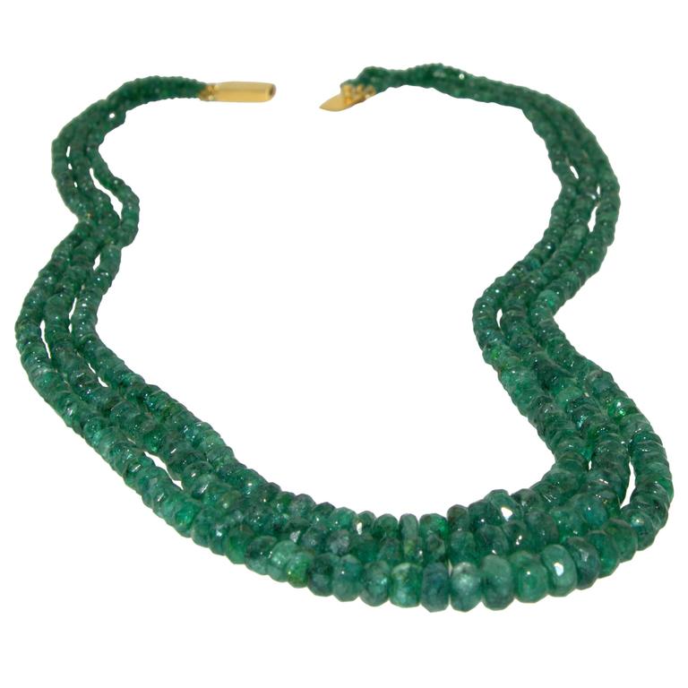Emerald Bead Necklace at 1stdibs