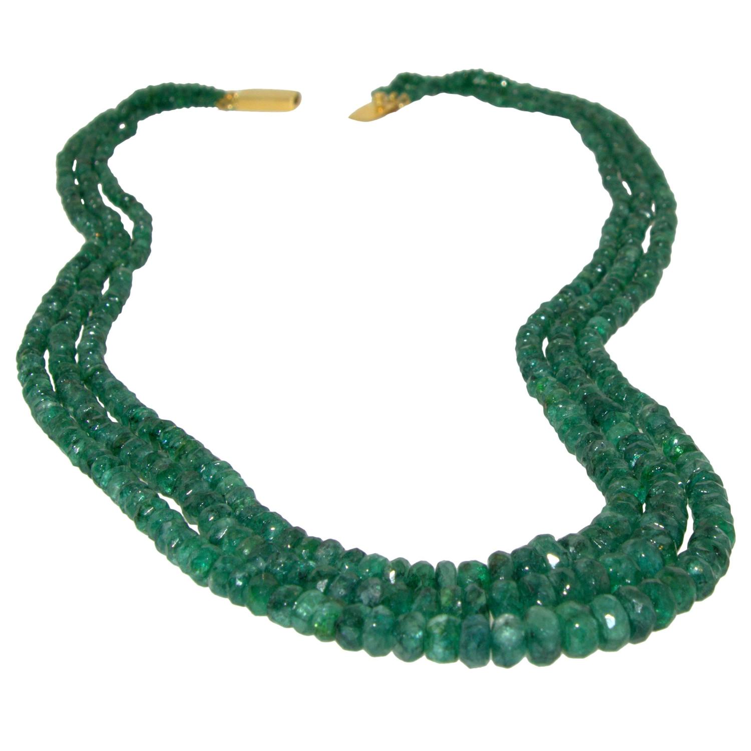 Emerald Bead Necklace For Sale at 1stdibs