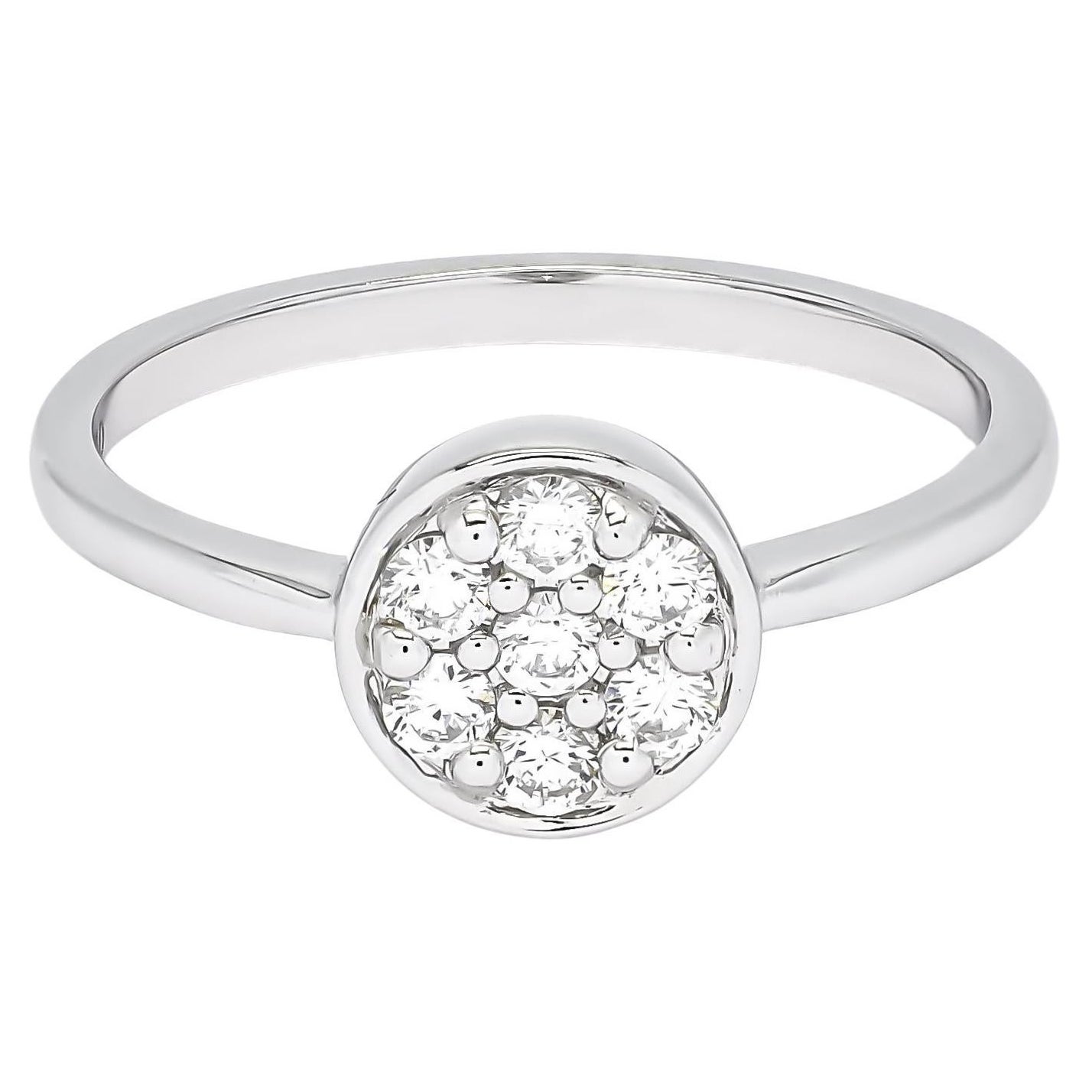 Natural Diamond 0.25CT 18Karat White Gold Diamond Engagement Ring For Sale