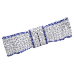 1930s Art Deco Bow Tie Diamond Platinum Brooch