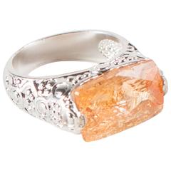 Brazilian Orange Imperial Topaz Sterling Silver Ring