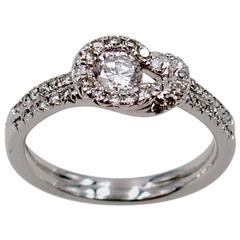 Vintage Elegant Diamond Platinum Mount Hercules Knot Ring