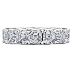 Extraordinary Asscher Cut Diamond Platinum Eternity Band