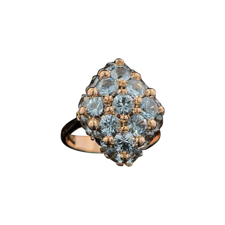 Blue Spinel Cocktail Ring 