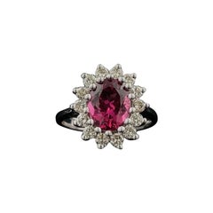 2.00CT Oval Pink Tourmaline Diamond Ring 