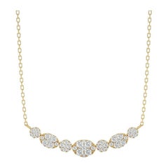 Collier grappe de diamants de 1,2 carat en or jaune 18 carats