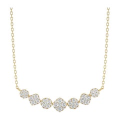 Moonlight Cluster Necklace: 1.4 Carat Diamonds in 18k Yellow Gold