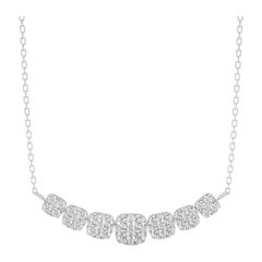 Moonlight Cluster Necklace: 1.3 Carat Diamonds in 18k White Gold