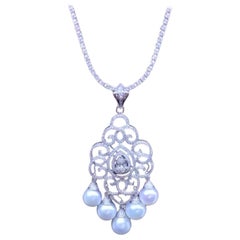 GIT Certified South Sea Pearls GIA certified Diamond  18K Gold Pendant/Brooch