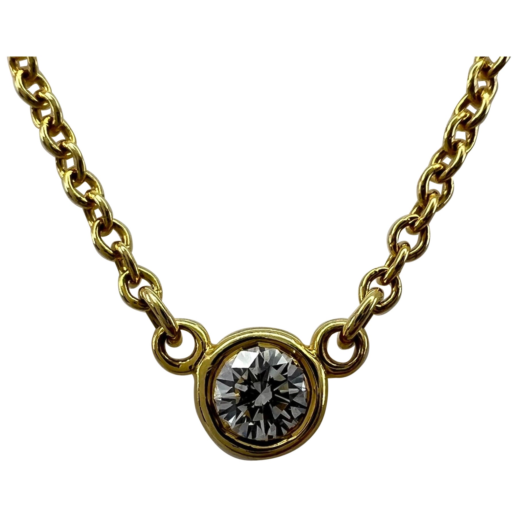 Tiffany & Co. Elsa Peretti Round Diamond By The Yard 18k Yellow Gold Necklace