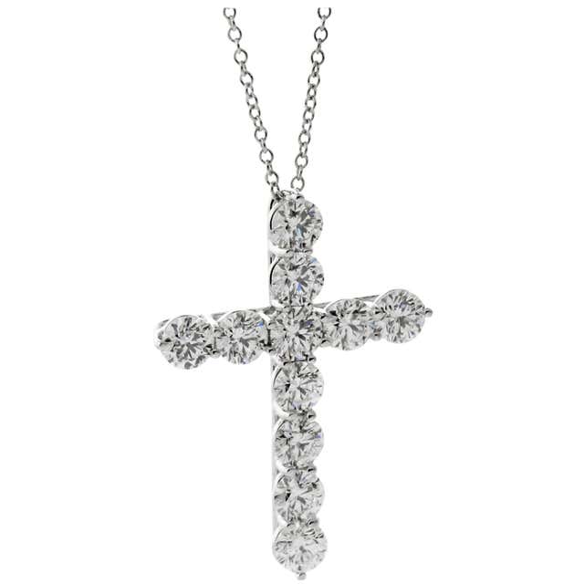 Tiffany and Co. Diamond Platinum Cross Necklace at 1stDibs | platinum ...