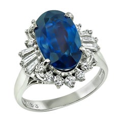 Vintage 4.75ct Sapphire Diamond Ring