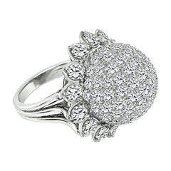 Vintage 6.00ct Diamond Flower Ring