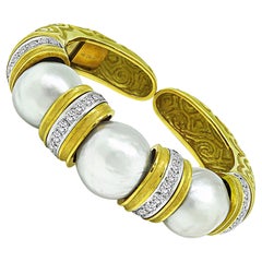 Bracelet jonc Winc Mabe en or avec diamants 1,75 carat