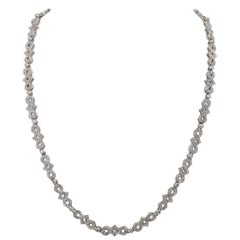 Vintage Art Deco Style 7.90 Ct Diamond 18 Kt Necklace