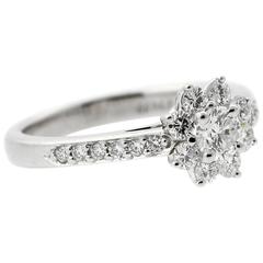 Tiffany & Co. Diamond Platinum Flower Ring 5
