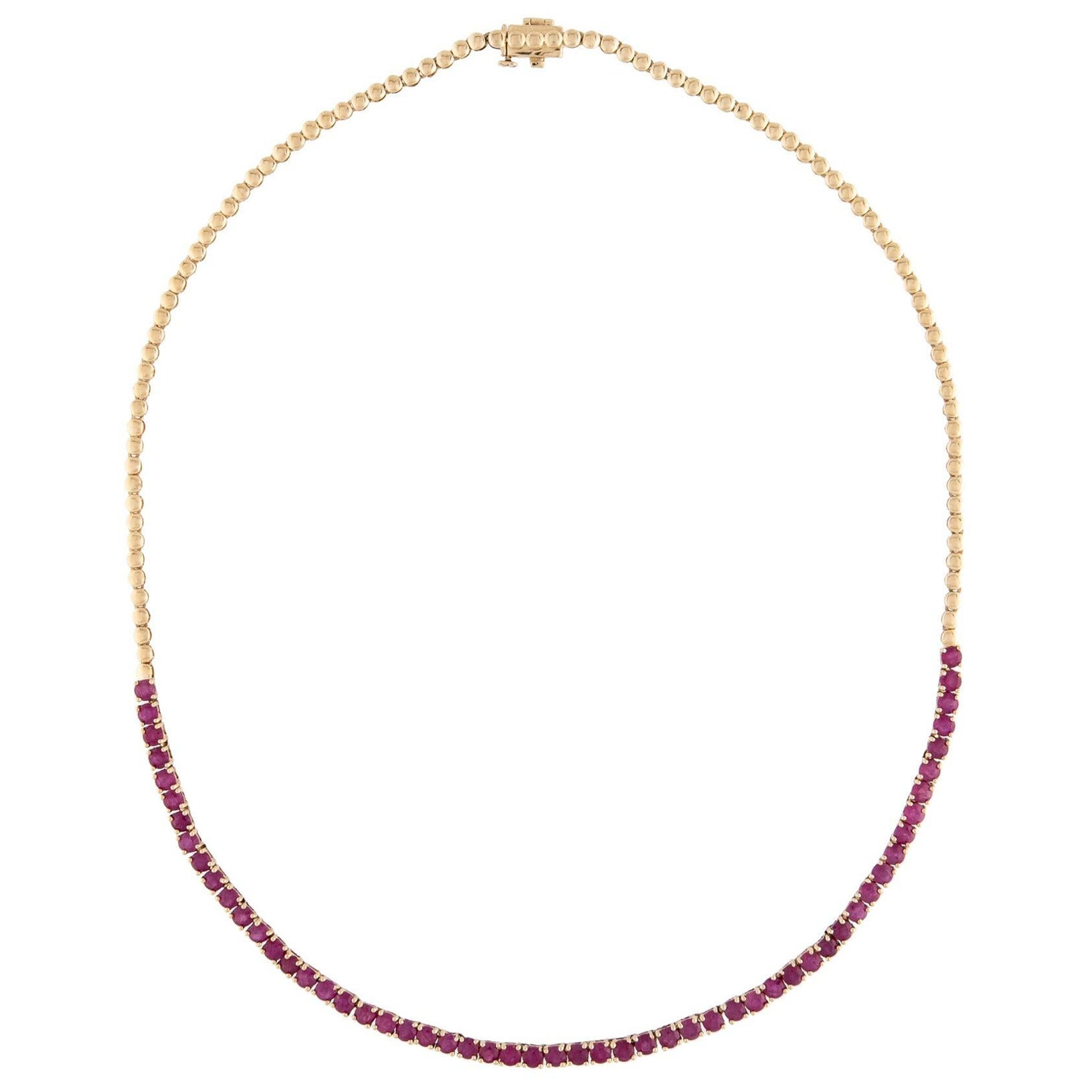 Luxury 14K 10.17ctw Ruby Collar Necklace - Exquisite Gemstone Statement Piece For Sale