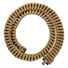 Collana vintage a maglia in oro massiccio 14K 585, catena a maglie spesse, 57G
