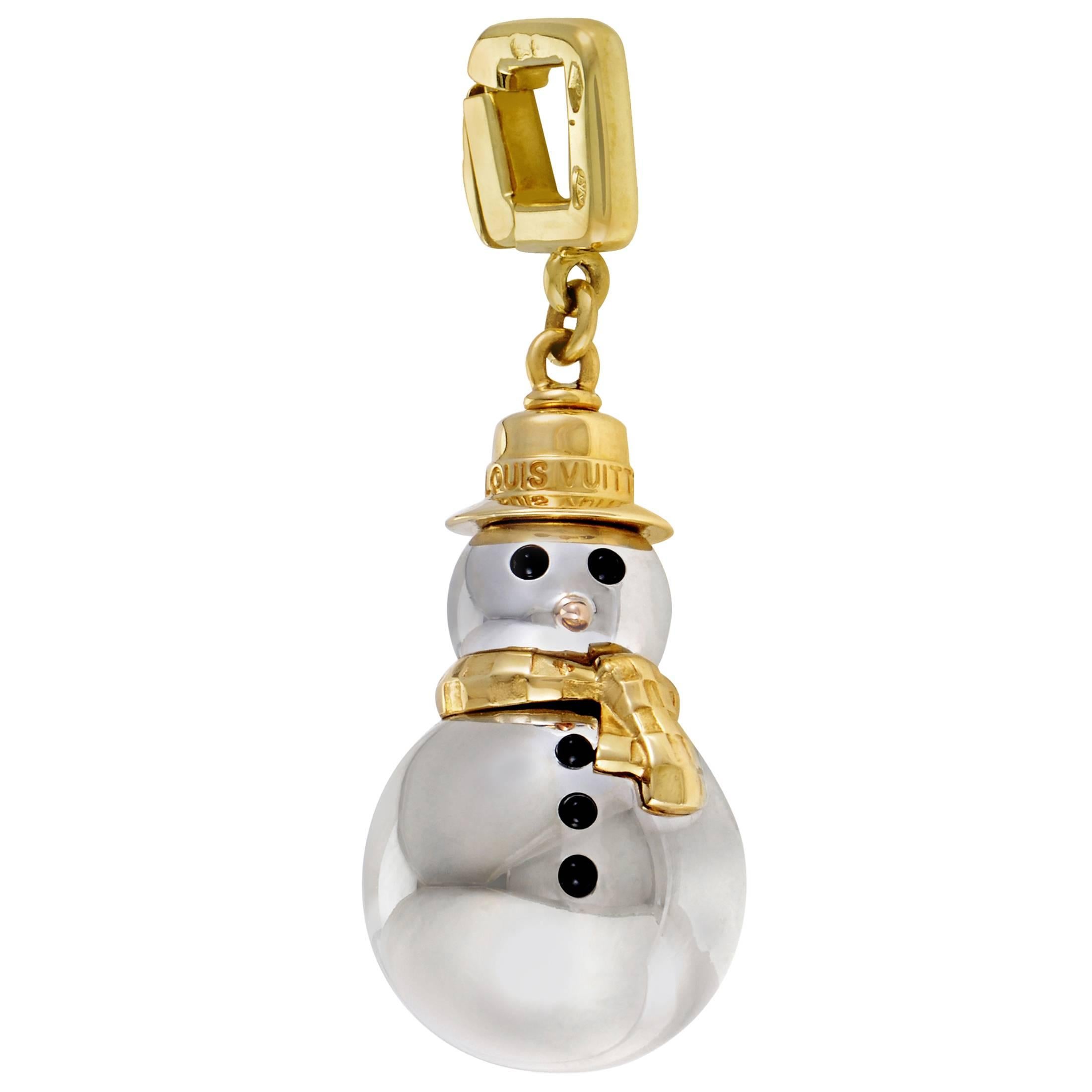 Louis Vuitton Onyx Multicolor Gold Snowman Charm