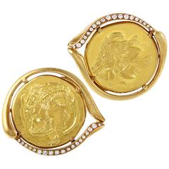 Piaget Diamond Gold Coin Cufflinks 3