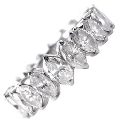 Classic Marquise Diamond Platinum Eternity Band Ring 4