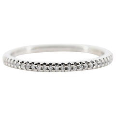 Alliance contemporaine en or blanc 14K avec diamant 0.17 CTW