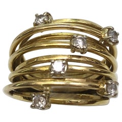 Vintage 18 Karat Yellow Gold Diamond Ring