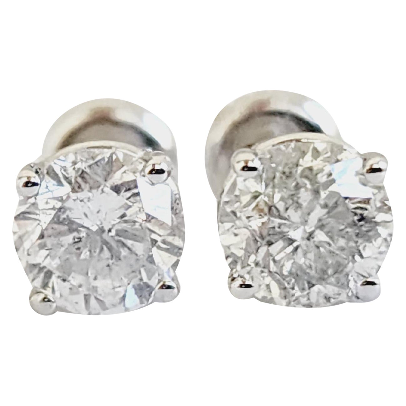 Round Diamond Studs 3.04ctw main image 1