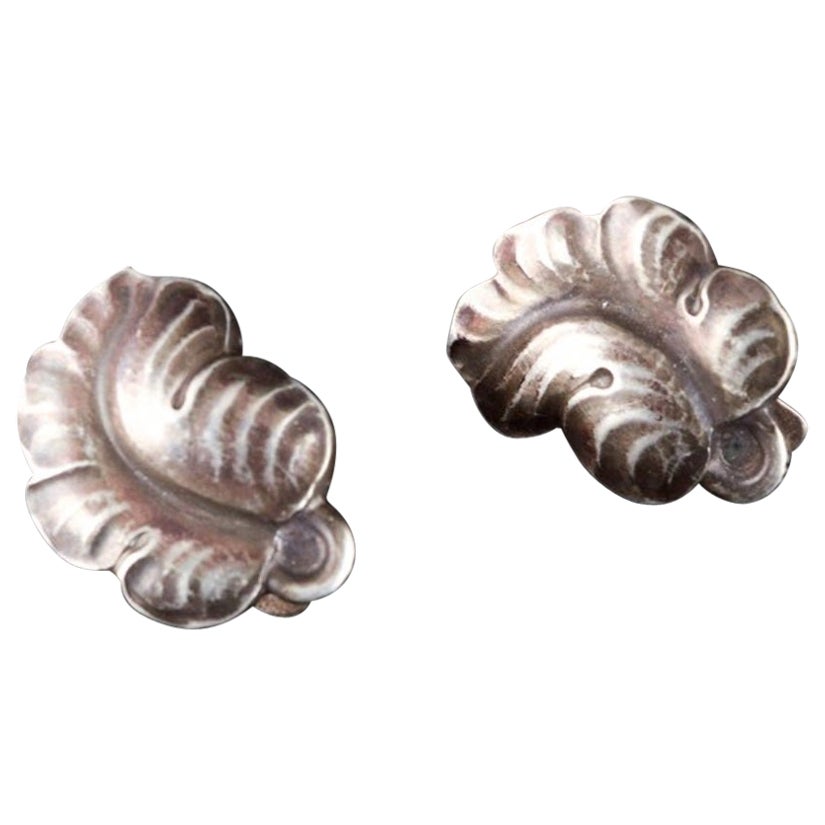 Georg Jensen, pair of ear clips in sterling silver. Model number 50B.