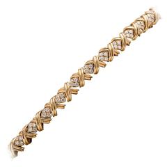 Tiffany & Co. Diamond Gold Signature X Bracelet