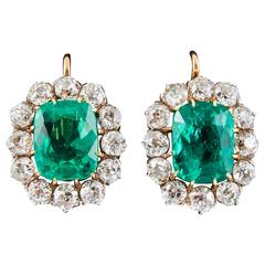 Antique Emerald Victorian Earrings 
