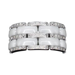 Ring CHANEL Ultra white gold and white ceramic with diamonds, RABAT Jewels