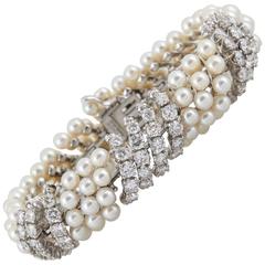 David Webb Pearl Diamond Bracelet